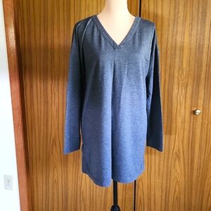 Jjill-Pure Jill luxe Tencel tunic top. Charcoal Grey, size large